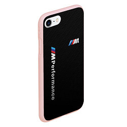 Чехол iPhone 7/8 матовый BMW M PERFORMANCE CARBON КАРБОН, цвет: 3D-светло-розовый — фото 2
