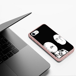 Чехол iPhone 7/8 матовый Saitama: One-Punch Man, цвет: 3D-светло-розовый — фото 2