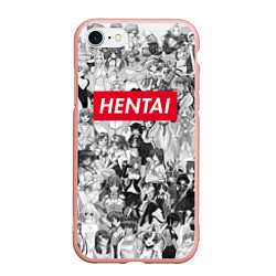 Чехол iPhone 7/8 матовый HENTAI, цвет: 3D-светло-розовый