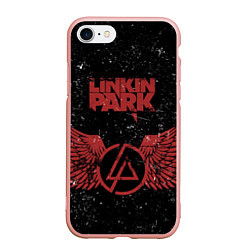 Чехол iPhone 7/8 матовый Linkin Park: Red Airs, цвет: 3D-светло-розовый