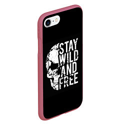 Чехол iPhone 7/8 матовый Stay wild and free, цвет: 3D-малиновый — фото 2