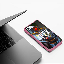 Чехол iPhone 7/8 матовый Apex Legends: Robot, цвет: 3D-малиновый — фото 2