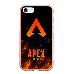 Чехол iPhone 7/8 матовый Apex Legends: Orange Flame, цвет: 3D-светло-розовый