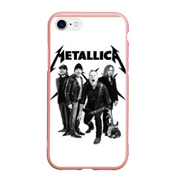 Чехол iPhone 7/8 матовый Metallica, цвет: 3D-светло-розовый