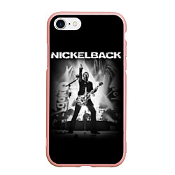 Чехол iPhone 7/8 матовый Nickelback Rock, цвет: 3D-светло-розовый