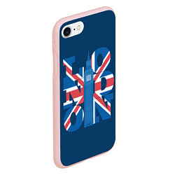 Чехол iPhone 7/8 матовый London: Great Britain, цвет: 3D-светло-розовый — фото 2