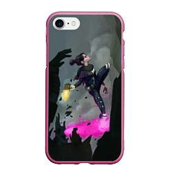 Чехол iPhone 7/8 матовый Apex Legends: Wraith, цвет: 3D-малиновый