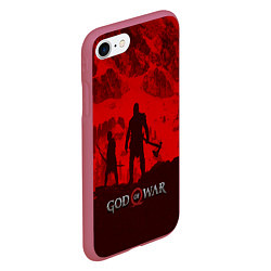 Чехол iPhone 7/8 матовый God of War: Blood Day, цвет: 3D-малиновый — фото 2