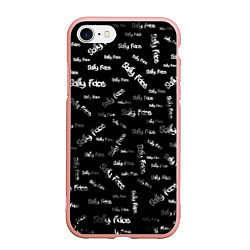 Чехол iPhone 7/8 матовый Sally Face: Black Pattern, цвет: 3D-светло-розовый