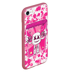 Чехол iPhone 7/8 матовый Marshmello: Pink Fashion, цвет: 3D-малиновый — фото 2