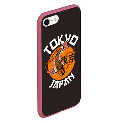 Чехол iPhone 7/8 матовый Tokyo, Japan, цвет: 3D-малиновый — фото 2