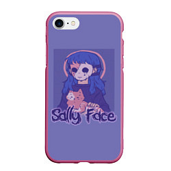 Чехол iPhone 7/8 матовый Sally Face: Violet Halo, цвет: 3D-малиновый