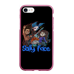 Чехол iPhone 7/8 матовый Sally Face: Rock Band, цвет: 3D-малиновый