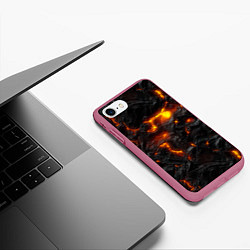 Чехол iPhone 7/8 матовый Кипящая лава, цвет: 3D-малиновый — фото 2