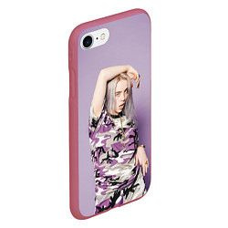 Чехол iPhone 7/8 матовый Billie Eilish: Violet Camo, цвет: 3D-малиновый — фото 2