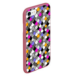 Чехол iPhone 7/8 матовый Цветная чешуя, цвет: 3D-малиновый — фото 2