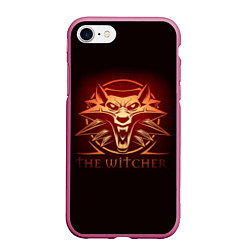 Чехол iPhone 7/8 матовый The Witcher, цвет: 3D-малиновый