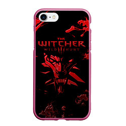Чехол iPhone 7/8 матовый The Witcher 3: Wild Hunt, цвет: 3D-малиновый