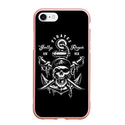 Чехол iPhone 7/8 матовый Pirates Team, цвет: 3D-светло-розовый