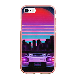 Чехол iPhone 7/8 матовый Racing 80s, цвет: 3D-светло-розовый