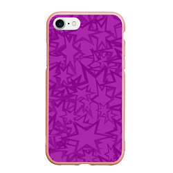 Чехол iPhone 7/8 матовый Абстракция и звёзды, цвет: 3D-светло-розовый