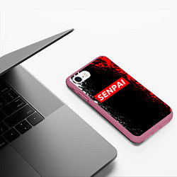 Чехол iPhone 7/8 матовый SENPAI, цвет: 3D-малиновый — фото 2