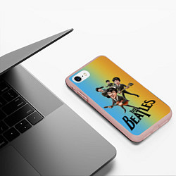 Чехол iPhone 7/8 матовый The Beatles - world legend, цвет: 3D-светло-розовый — фото 2