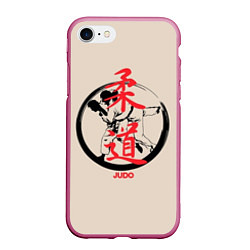 Чехол iPhone 7/8 матовый Judo, цвет: 3D-малиновый