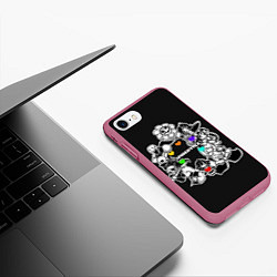 Чехол iPhone 7/8 матовый Undertale, цвет: 3D-малиновый — фото 2