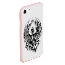 Чехол iPhone 7/8 матовый Кокер спаниель, цвет: 3D-светло-розовый — фото 2