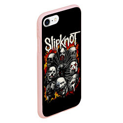 Чехол iPhone 7/8 матовый Slipknot: Faces, цвет: 3D-светло-розовый — фото 2