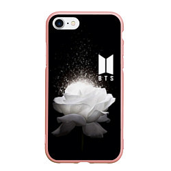Чехол iPhone 7/8 матовый BTS Flower, цвет: 3D-светло-розовый