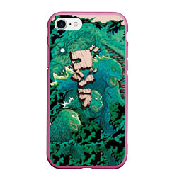 Чехол iPhone 7/8 матовый Forest Godzilla, цвет: 3D-малиновый