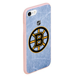 Чехол iPhone 7/8 матовый Boston Bruins: Hot Ice, цвет: 3D-светло-розовый — фото 2