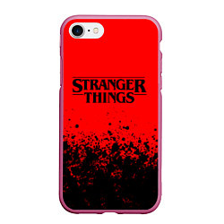 Чехол iPhone 7/8 матовый STRANGER THINGS, цвет: 3D-малиновый