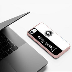 Чехол iPhone 7/8 матовый Death Note 1, цвет: 3D-светло-розовый — фото 2