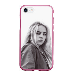 Чехол iPhone 7/8 матовый BILLIE EILISH, цвет: 3D-малиновый