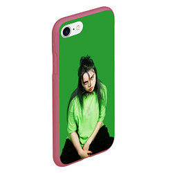 Чехол iPhone 7/8 матовый BILLIE EILISH, цвет: 3D-малиновый — фото 2