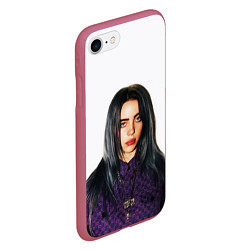 Чехол iPhone 7/8 матовый BILLIE EILISH, цвет: 3D-малиновый — фото 2