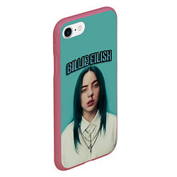 Чехол iPhone 7/8 матовый BILLIE EILISH, цвет: 3D-малиновый — фото 2