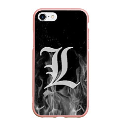 Чехол iPhone 7/8 матовый L letter flame gray, цвет: 3D-светло-розовый