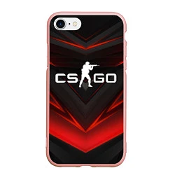 Чехол iPhone 7/8 матовый CS GO logo, цвет: 3D-светло-розовый