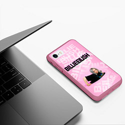 Чехол iPhone 7/8 матовый Billie Eilish: Pink Mood, цвет: 3D-малиновый — фото 2