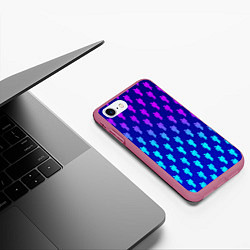 Чехол iPhone 7/8 матовый Billie Eilish: Violet Pattern, цвет: 3D-малиновый — фото 2