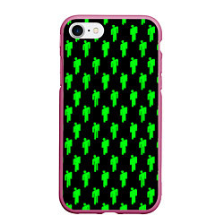 Чехол iPhone 7/8 матовый Billie Eilish: Acid Pattern, цвет: 3D-малиновый