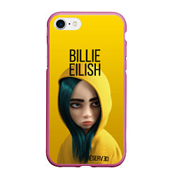 Чехол iPhone 7/8 матовый BILLIE EILISH: Yellow Girl, цвет: 3D-малиновый