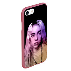 Чехол iPhone 7/8 матовый BILLIE EILISH: Violet Mood, цвет: 3D-малиновый — фото 2