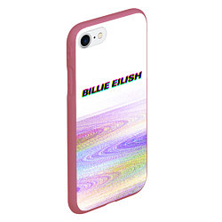 Чехол iPhone 7/8 матовый BILLIE EILISH: White Glitch, цвет: 3D-малиновый — фото 2