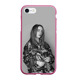 Чехол iPhone 7/8 матовый Billie Eilish, цвет: 3D-малиновый