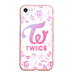 Чехол iPhone 7/8 матовый TWICE, цвет: 3D-светло-розовый